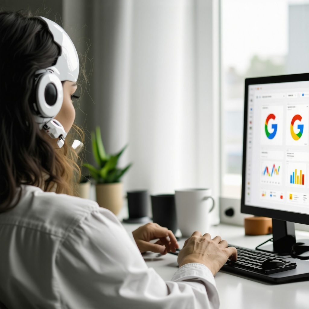 Futuristic dashboard displaying AI tools optimizing GMB profiles