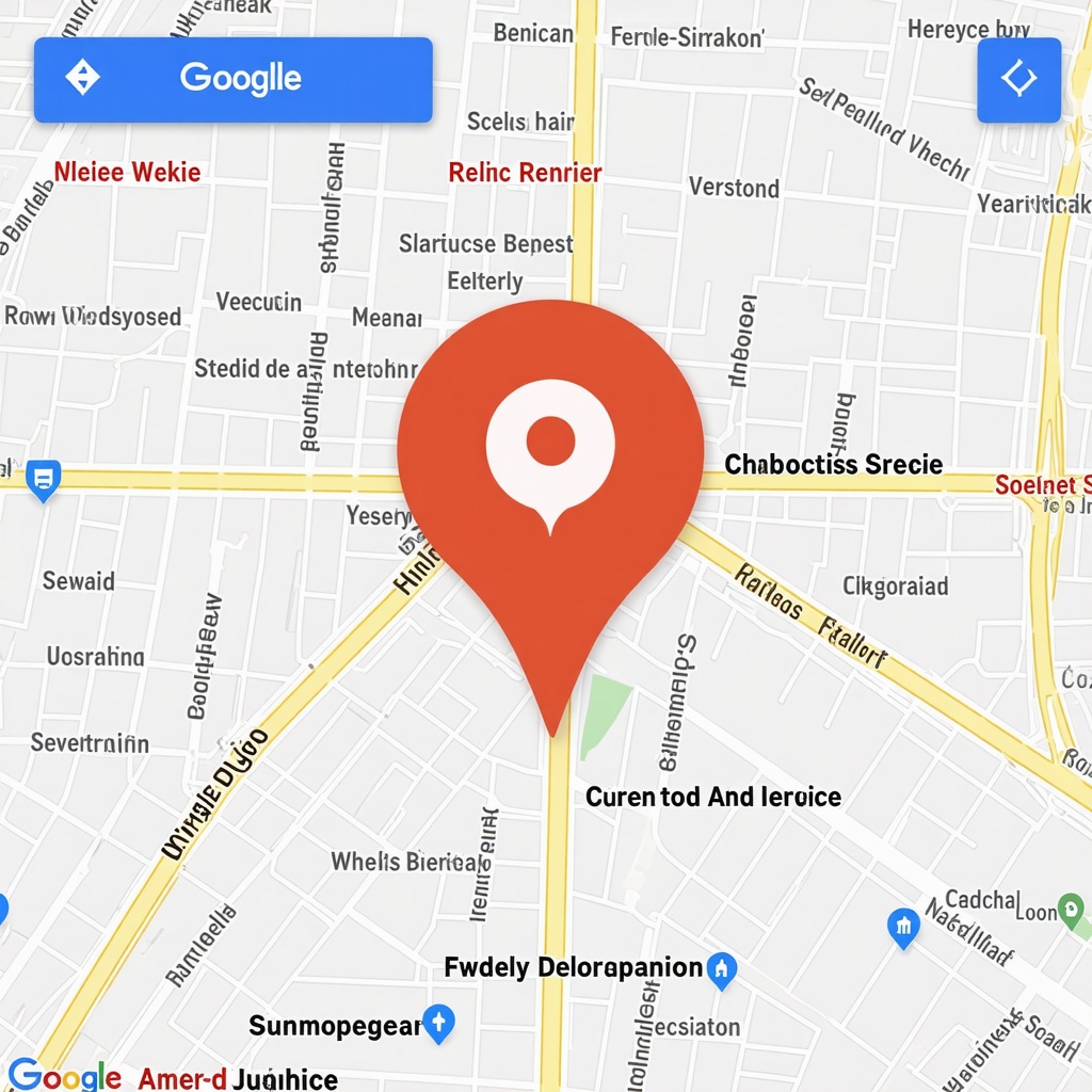 Futuristic digital map with data analytics and AI icons representing local SEO insights