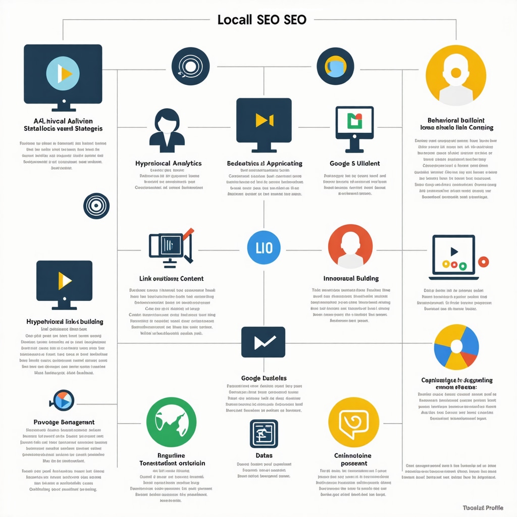 Infographic showing AI, behavioral data, hyperlocal content, and link-building for local SEO success