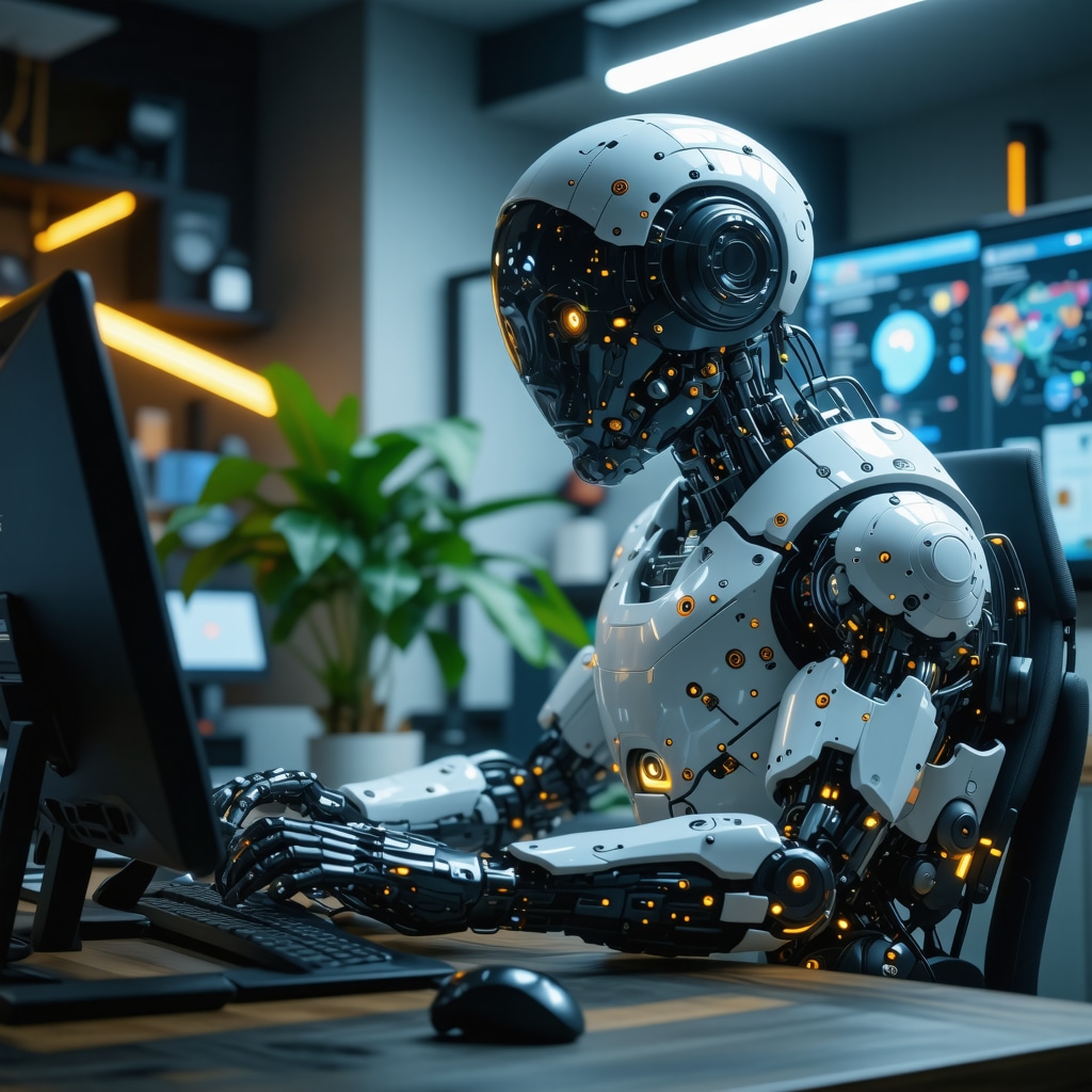 Business owner utilizing AI tools for enhanced GMB posts and local SEO