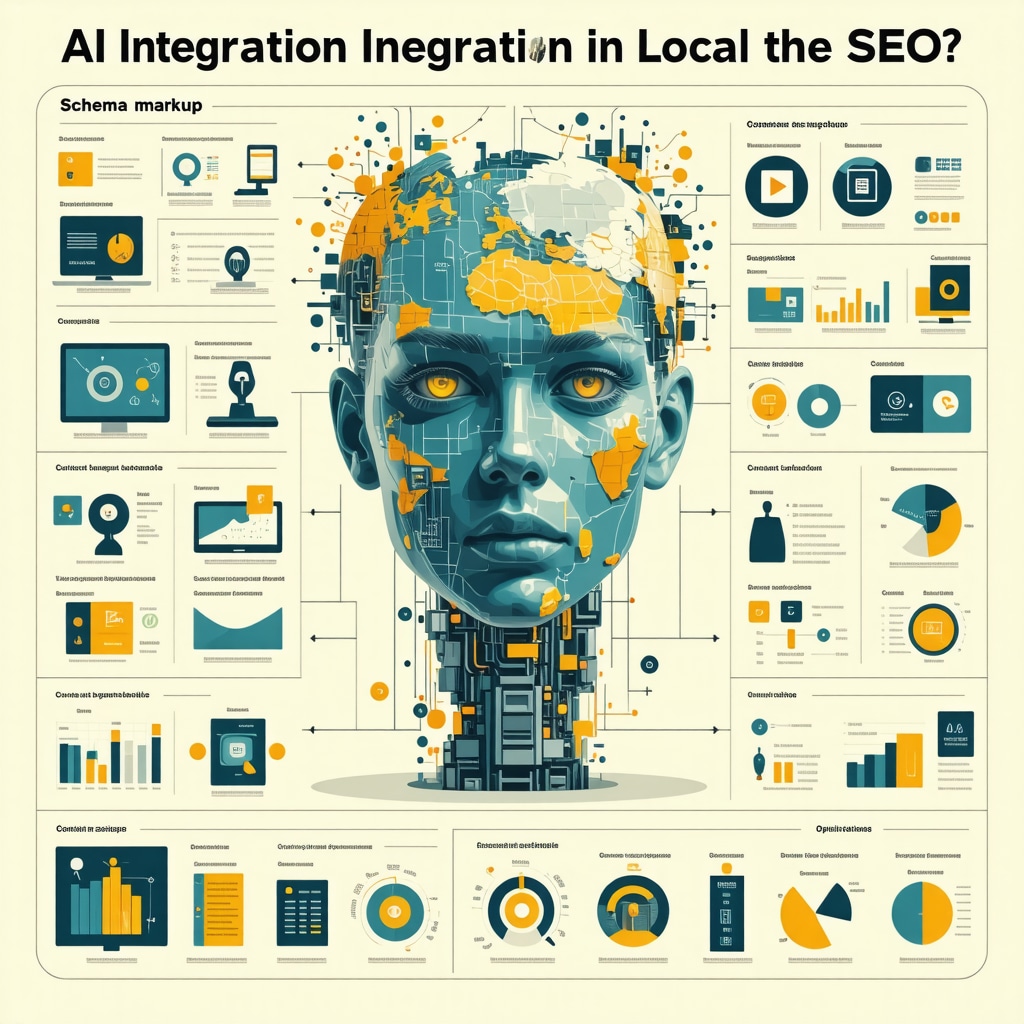 Infographic illustrating AI tools and schema markup in local SEO for 2025