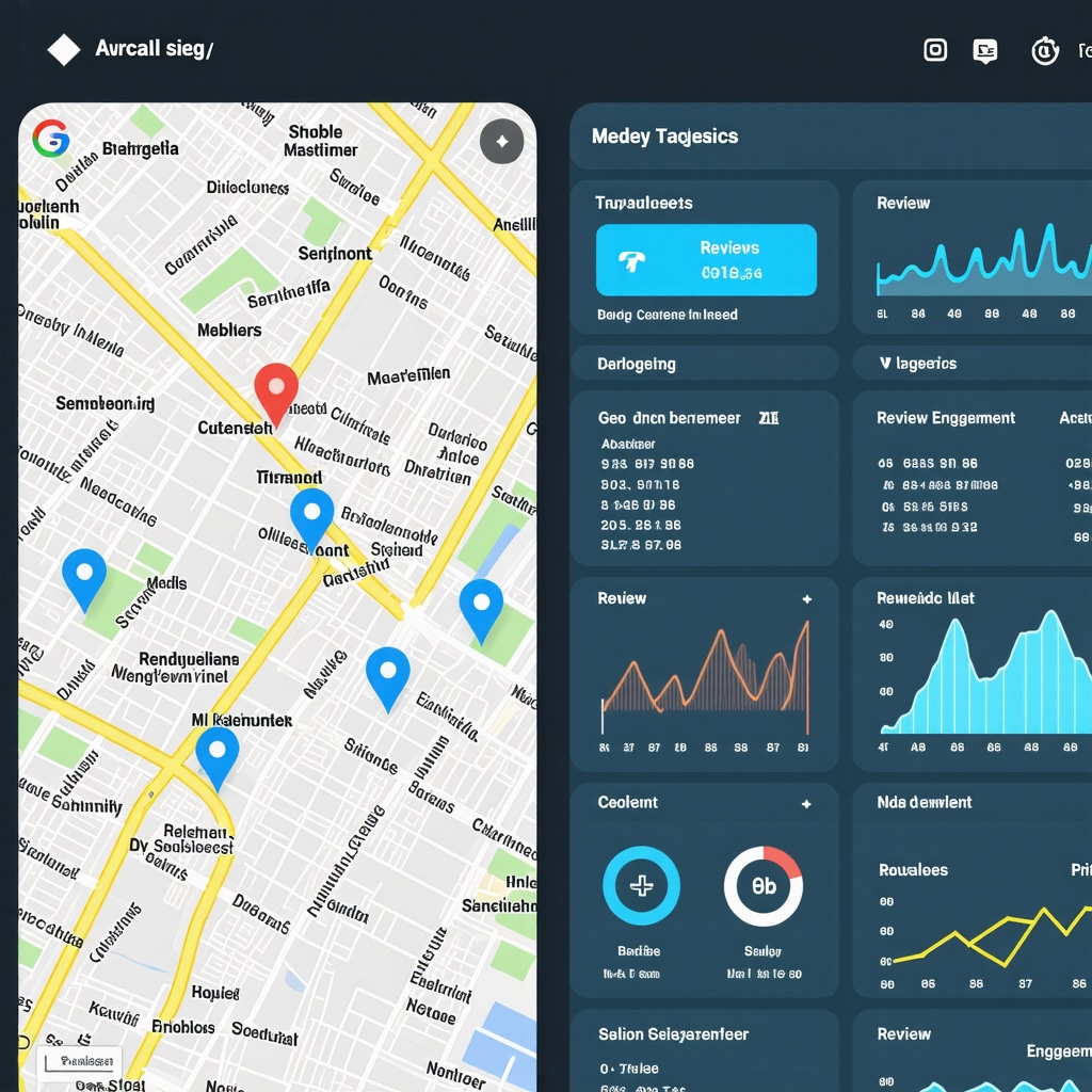 Futuristic dashboard showing AI-driven analytics, geo-targeting, and video engagement metrics for local SEO