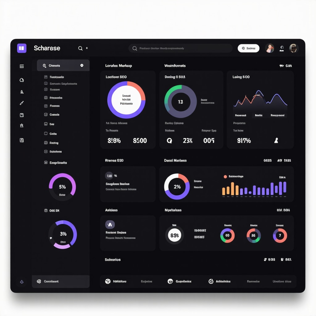 Dashboard showcasing AI analytics and schema markup for GMB optimization