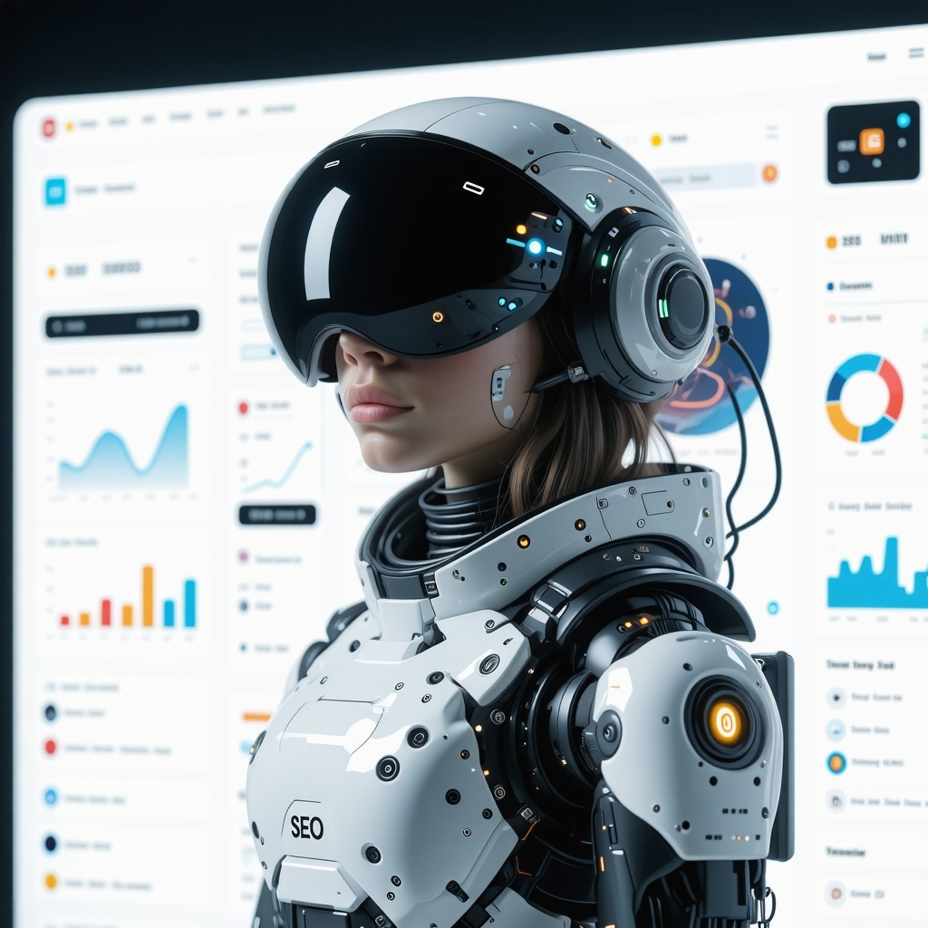 Futuristic interface showing AI analytics and augmented reality features for local SEO