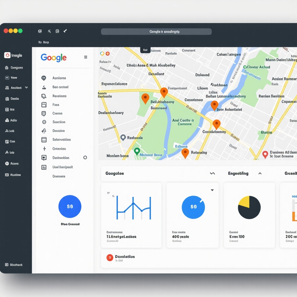 Screenshot of a local SEO analytics dashboard with AI insights and Google Maps data