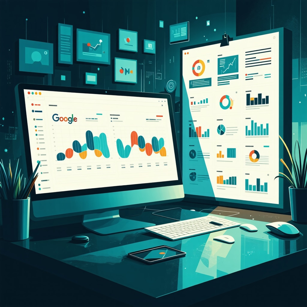 Visual representation of AI and automation tools analyzing data for Google My Business SEO optimization