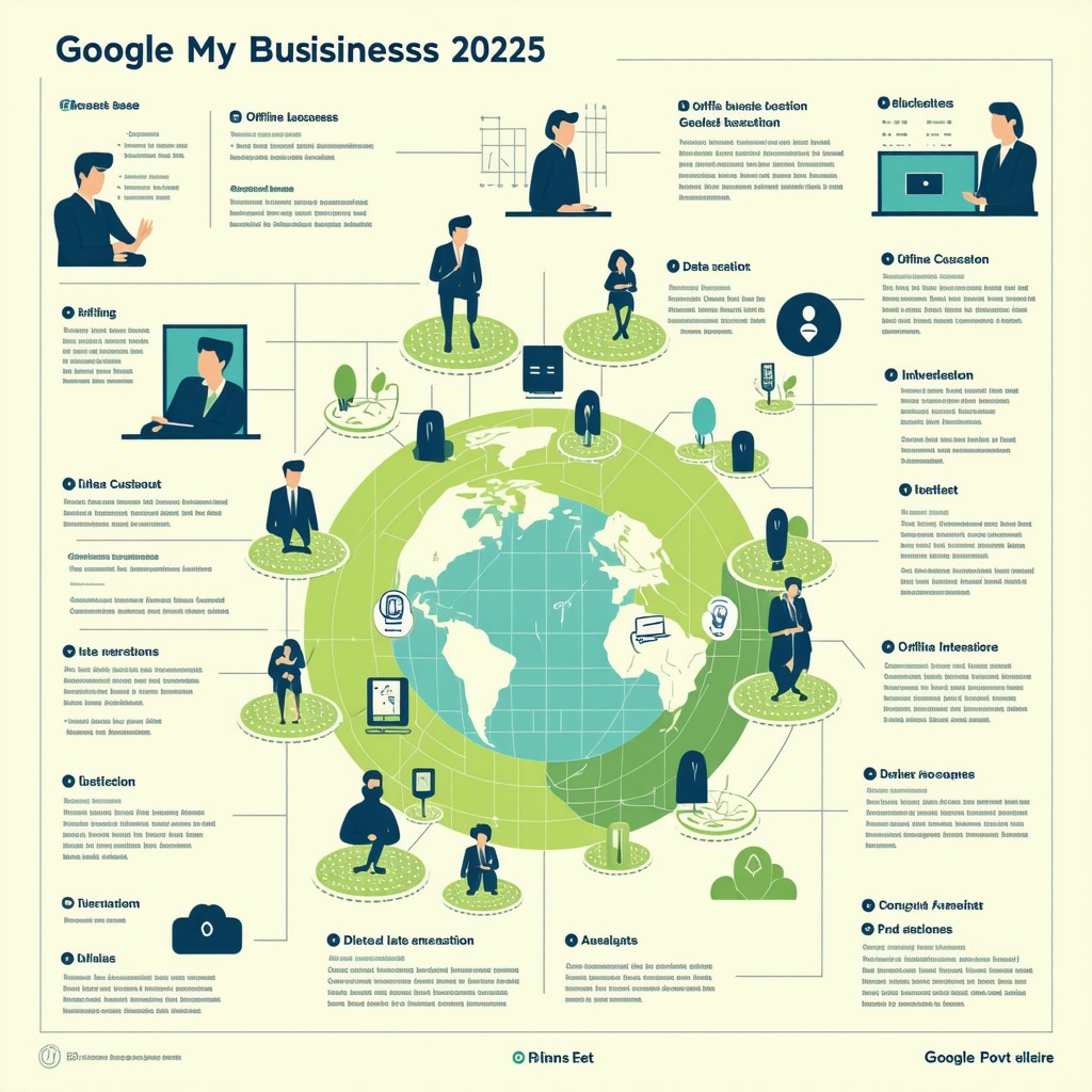 Infographic showing AI-powered tools and behavioral analytics optimizing multi-location Google My Business profiles for local SEO