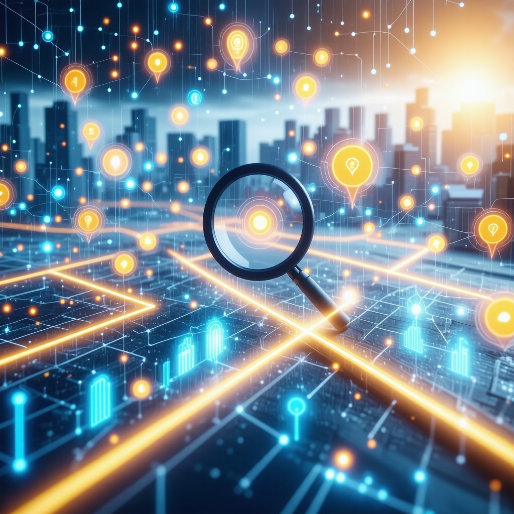 AI-driven local SEO concept with predictive analytics and contextual understanding