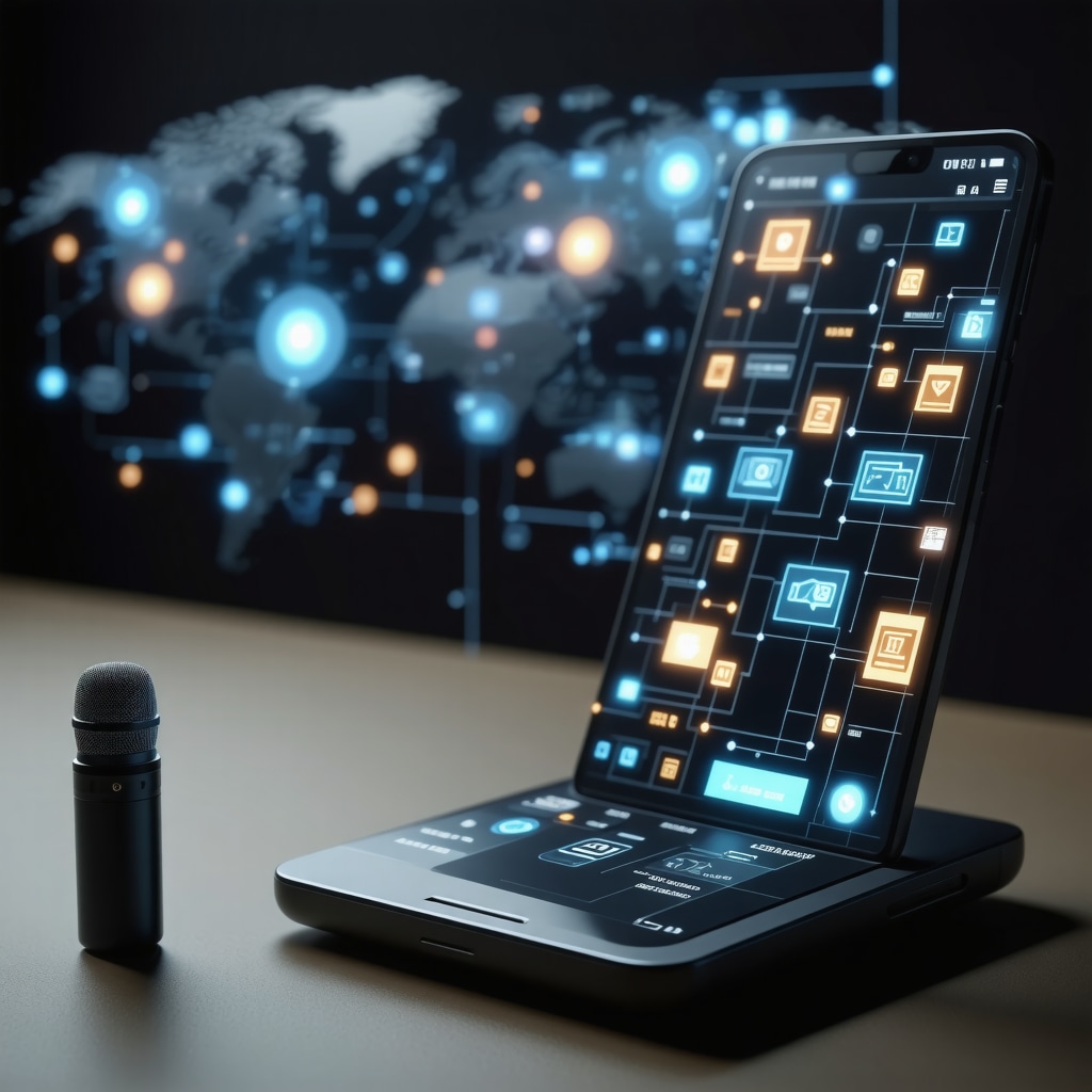 AI interface with voice assistant devices representing future local SEO trends