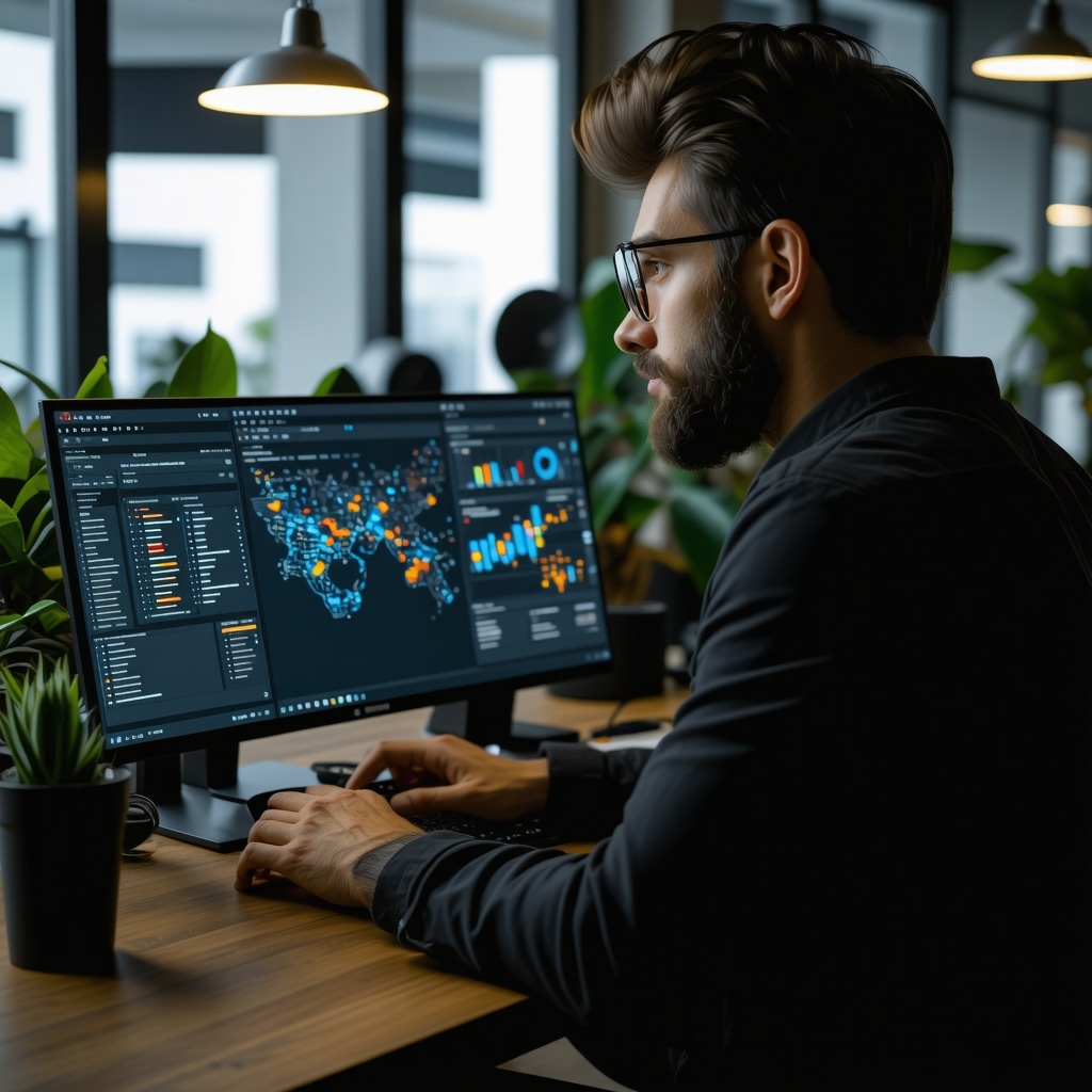 SEO analyst using advanced analytics tools to optimize backlink profile