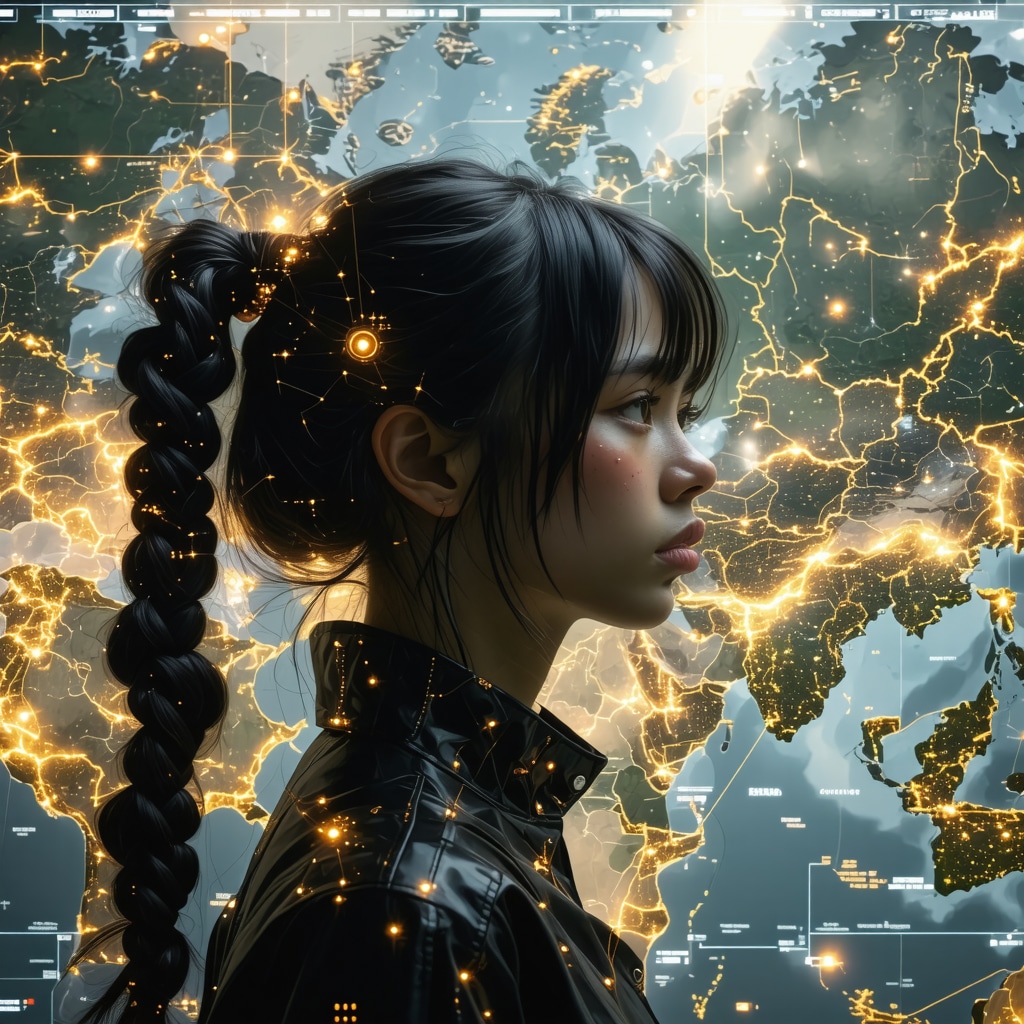 AI analyzing local search data on a digital map for SEO optimization
