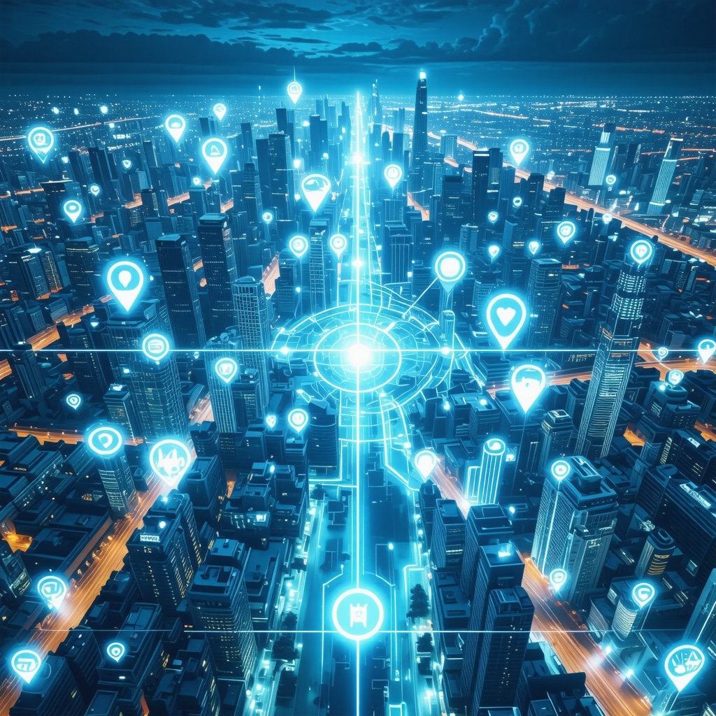 Augmented reality interface displaying a virtual map and local business highlights