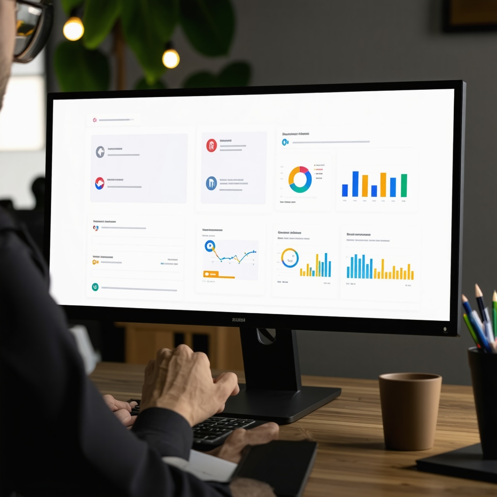 SEO analyst analyzing Google My Business data with schema markup and local SEO metrics.