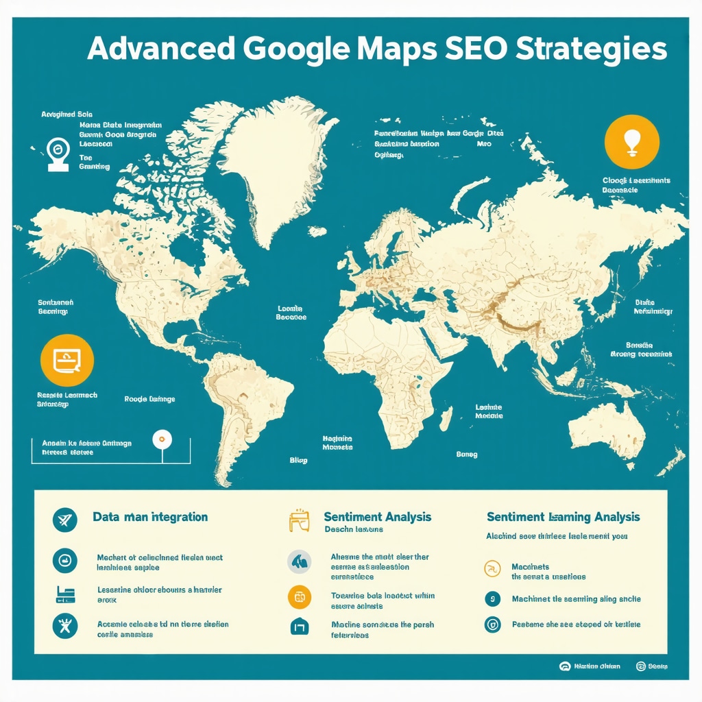 Infographic showing complex strategies for optimizing Google Maps for local search prominence.