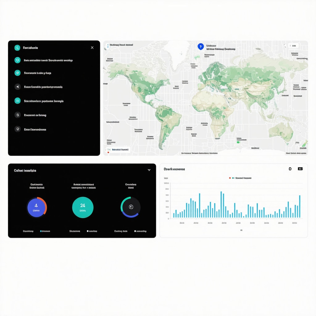 A dashboard showcasing local SEO analytics and geospatial data analysis tools.