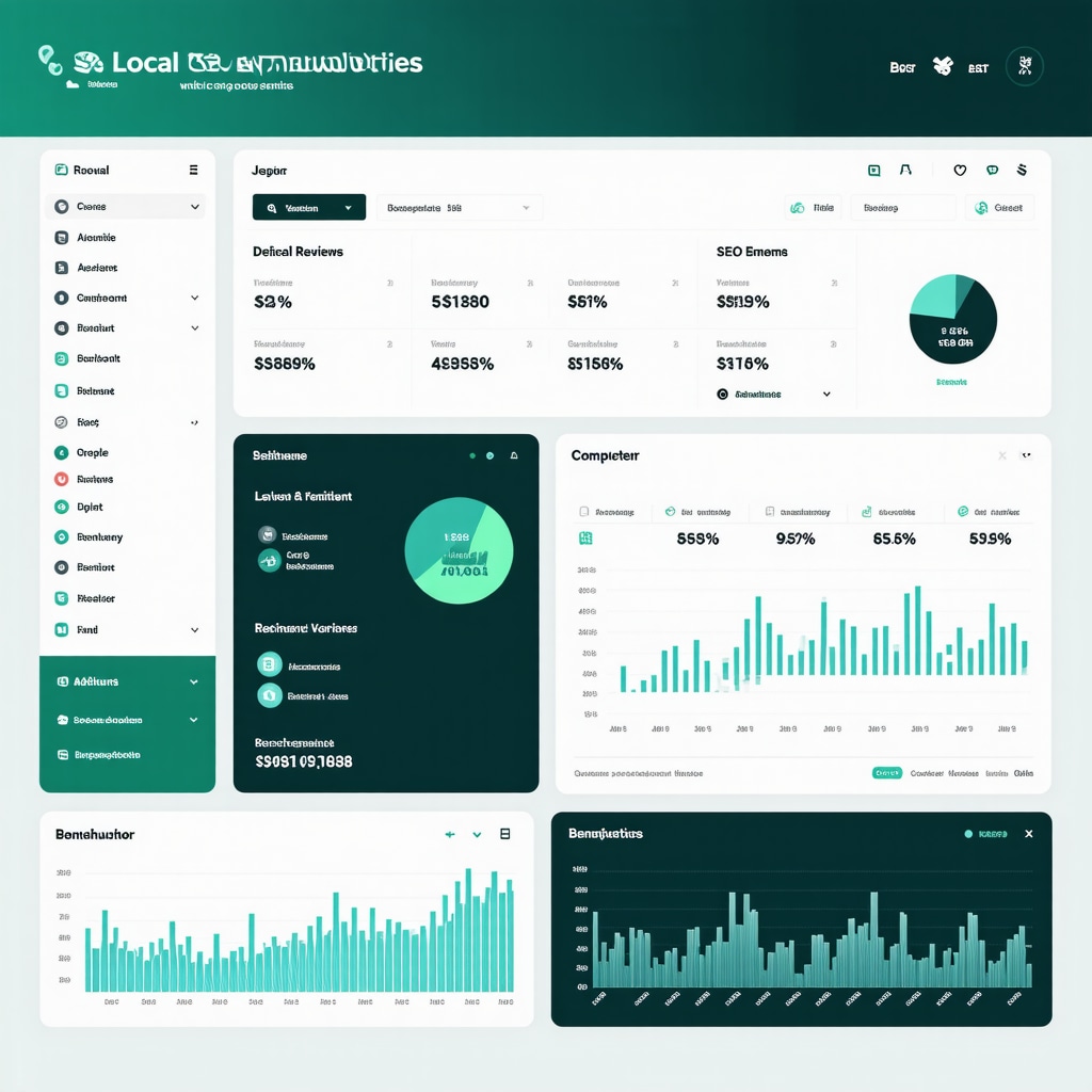 Dashboard displaying local SEO insights, review sentiment analysis, and competitor benchmarking