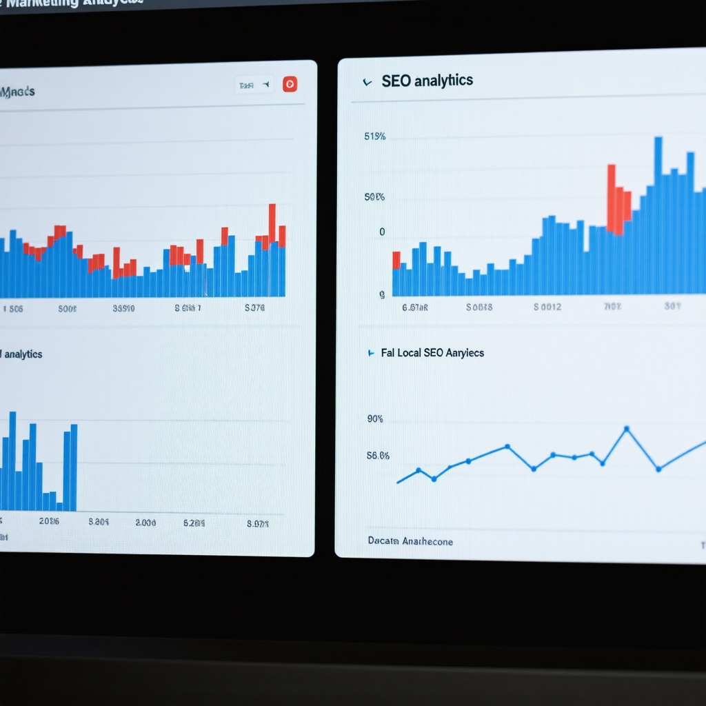 A digital marketing dashboard displaying local SEO performance metrics