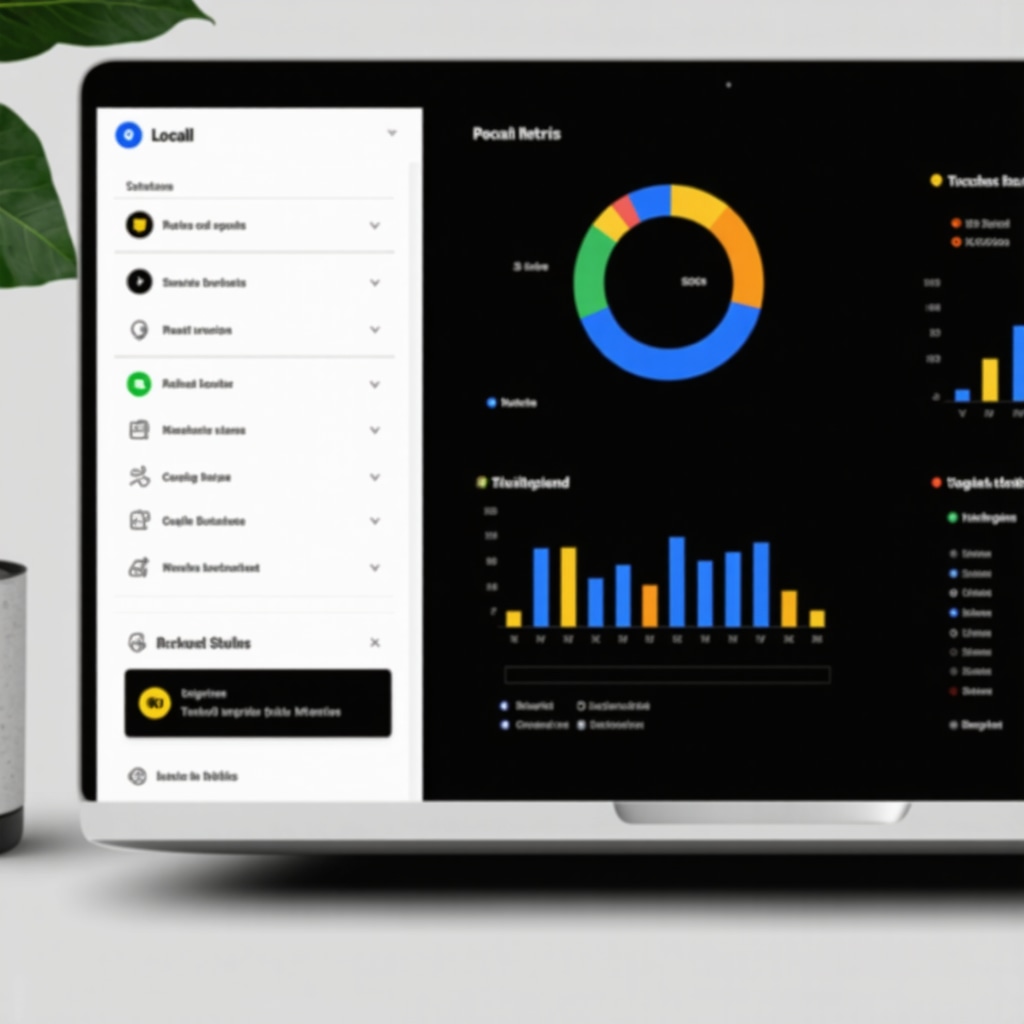 Screenshot of a local SEO analytics dashboard with GMB metrics