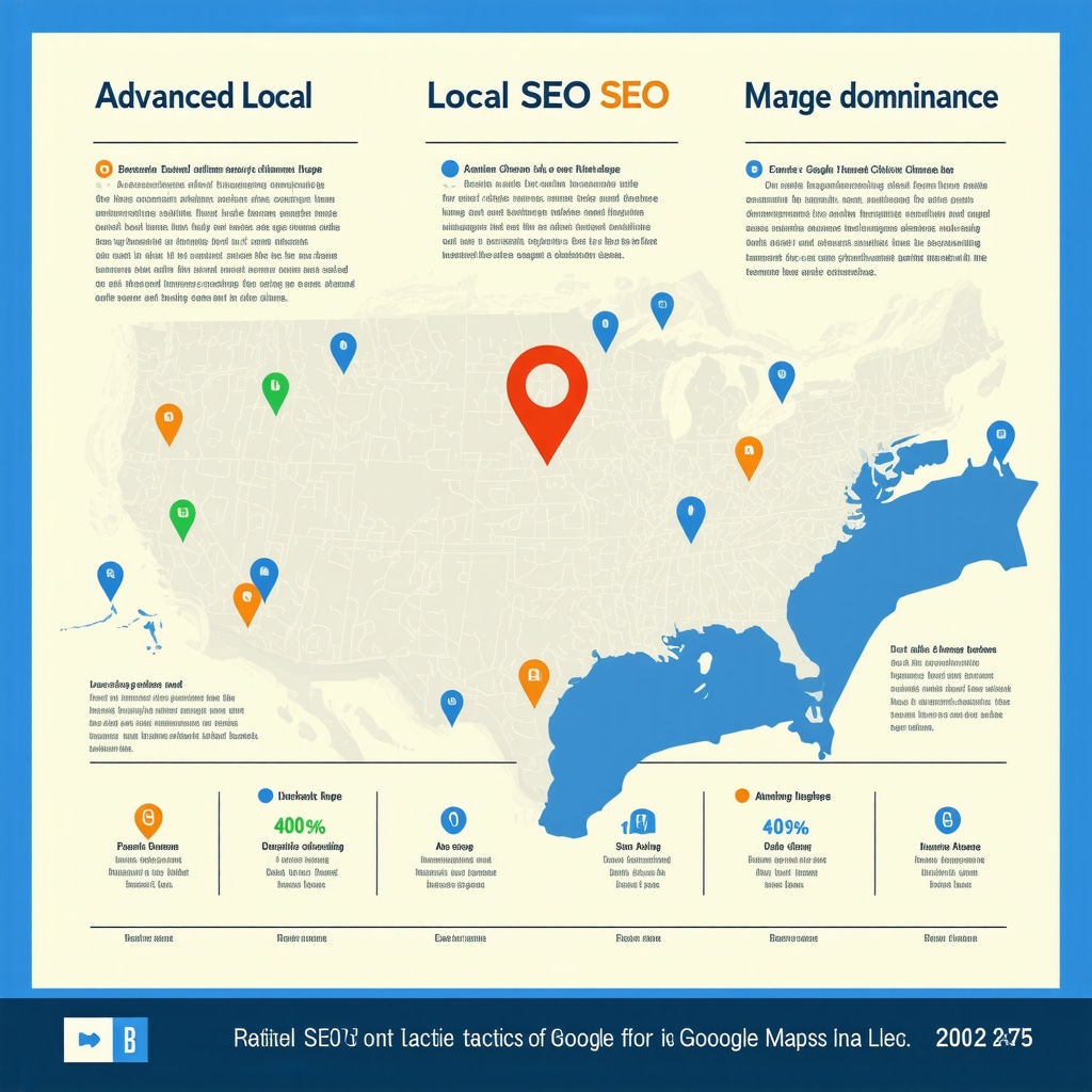 Infographic showcasing innovative local SEO tactics including AI personalization, schema markup, and local backlinks.
