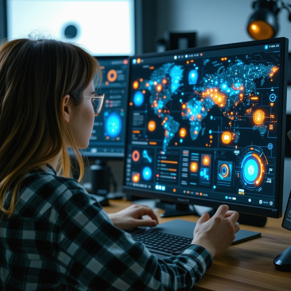 Person using AI and AR tools for local SEO analysis in 2025