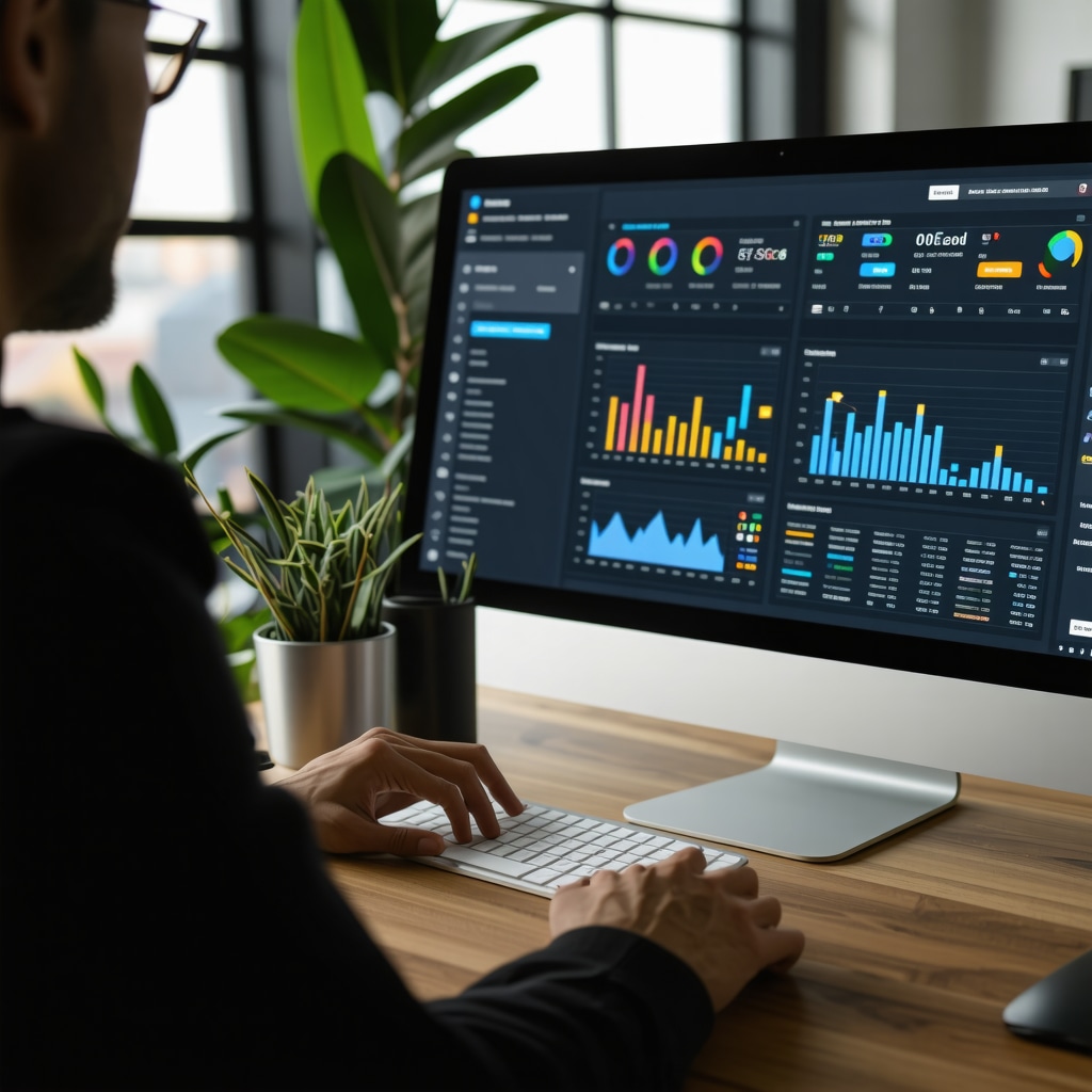 Business owner reviewing customer sentiment analysis on a digital dashboard
