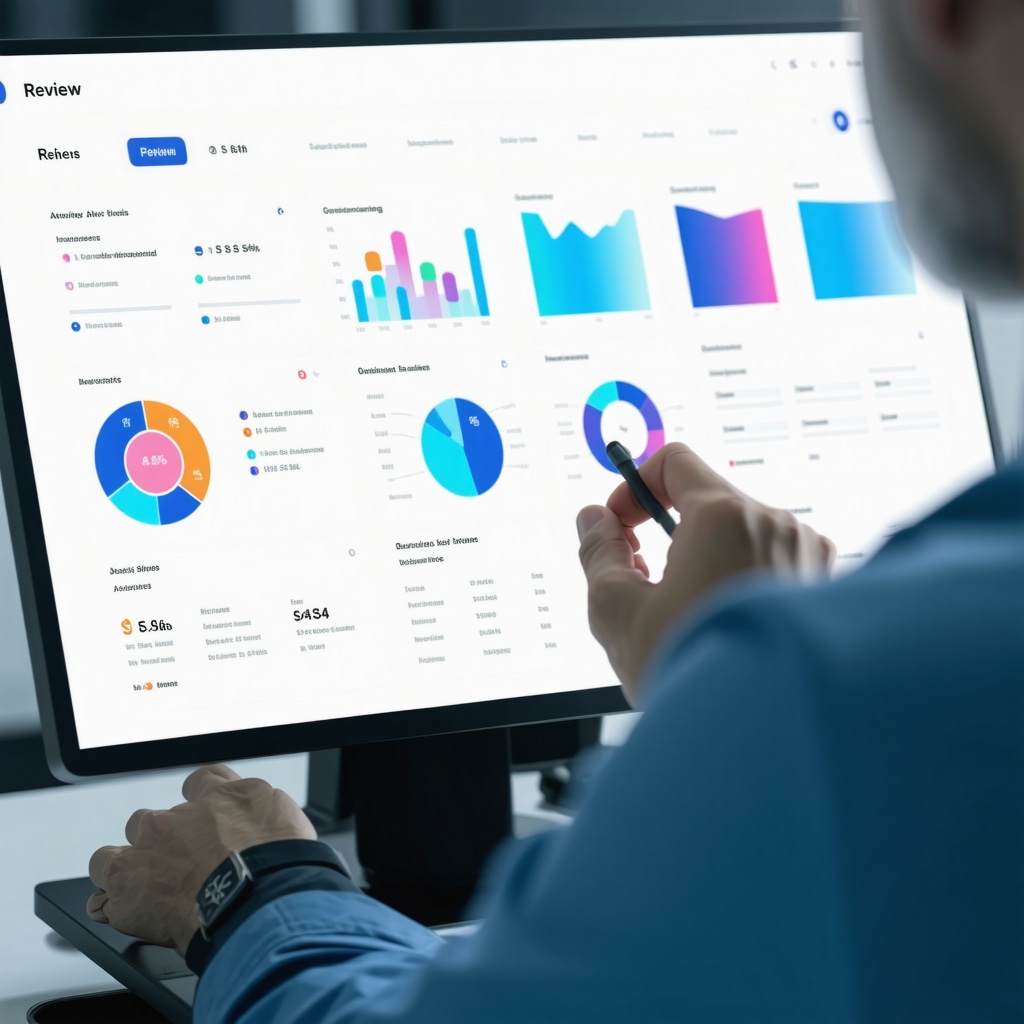 Business professional reviewing AI-driven customer sentiment analysis on a digital screen