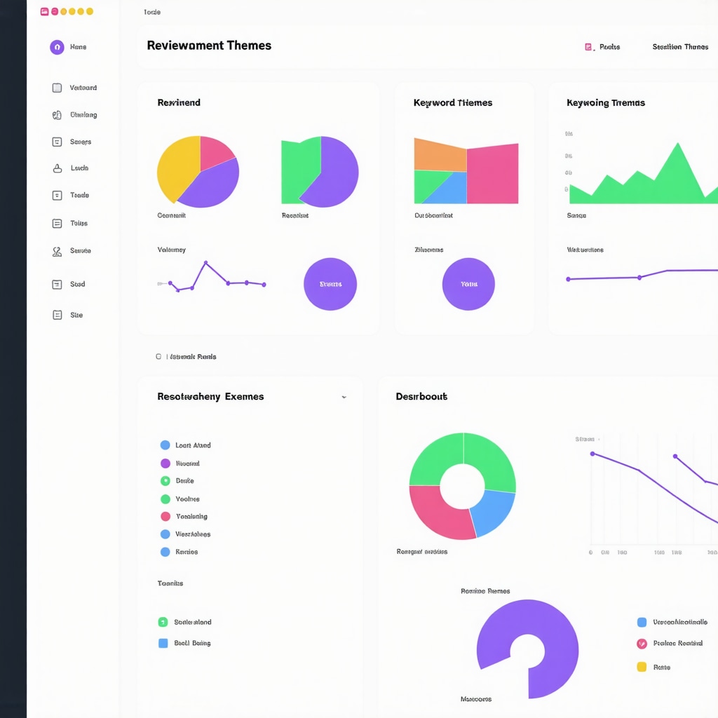 Dashboard displaying review analysis, sentiment trends, and keyword insights for local SEO
