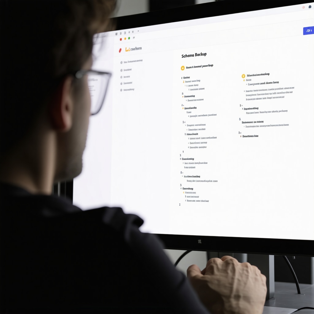Web developer applying schema markup code on a local business website