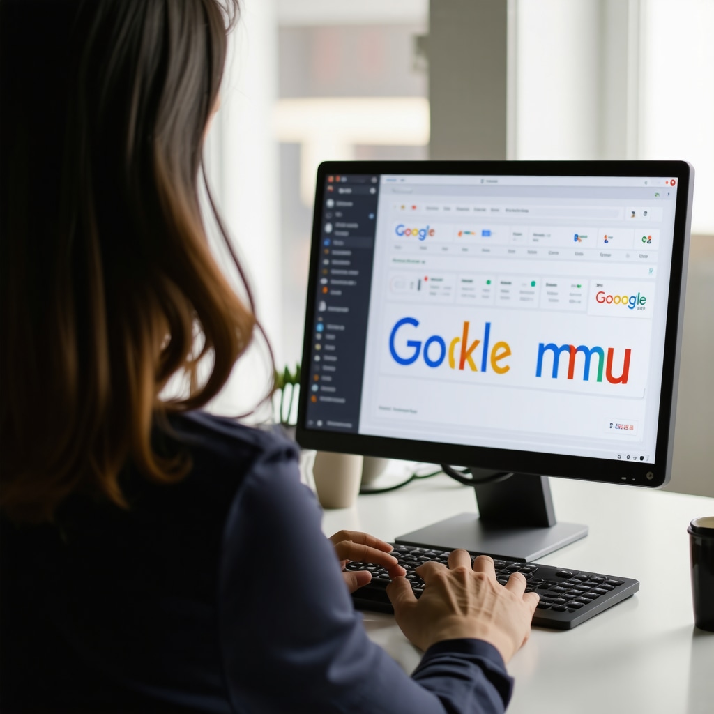 Business owner analyzing Google My Business review data on a laptop