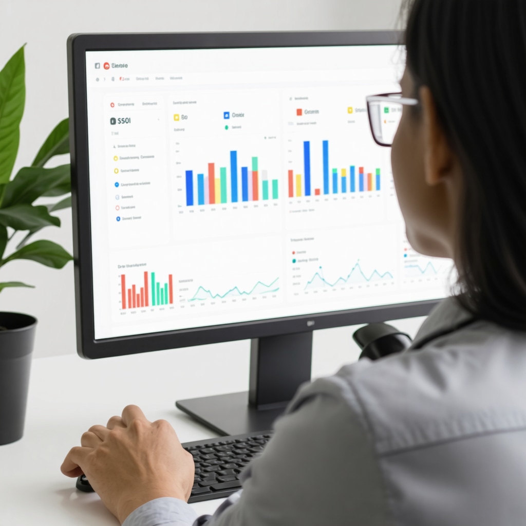 Person analyzing local SEO analytics on a computer screen