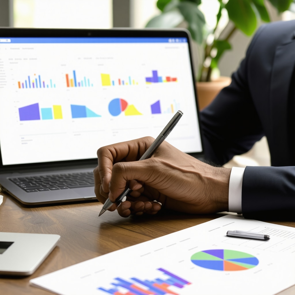 Business owner reviewing local SEO performance data on a computer screen