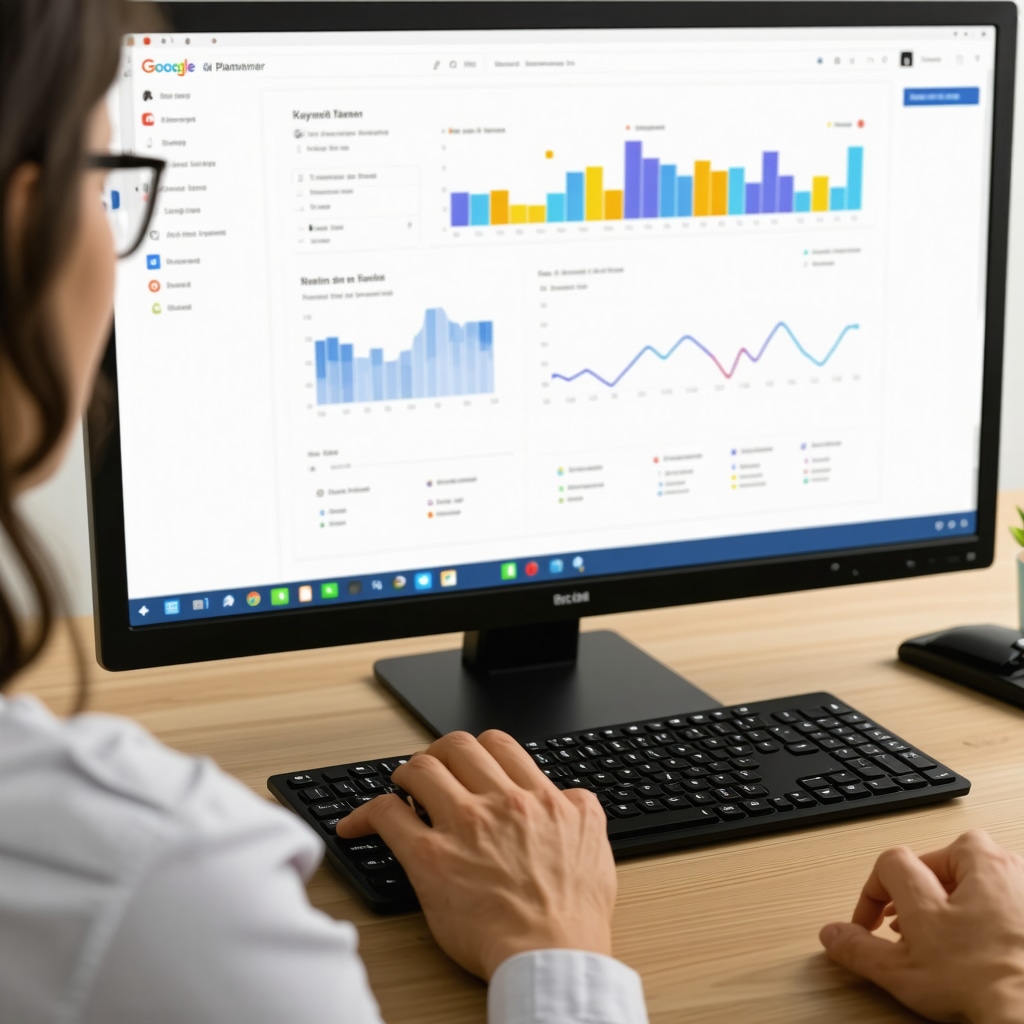 A person analyzing local search trend data on a computer screen with graphs and charts.