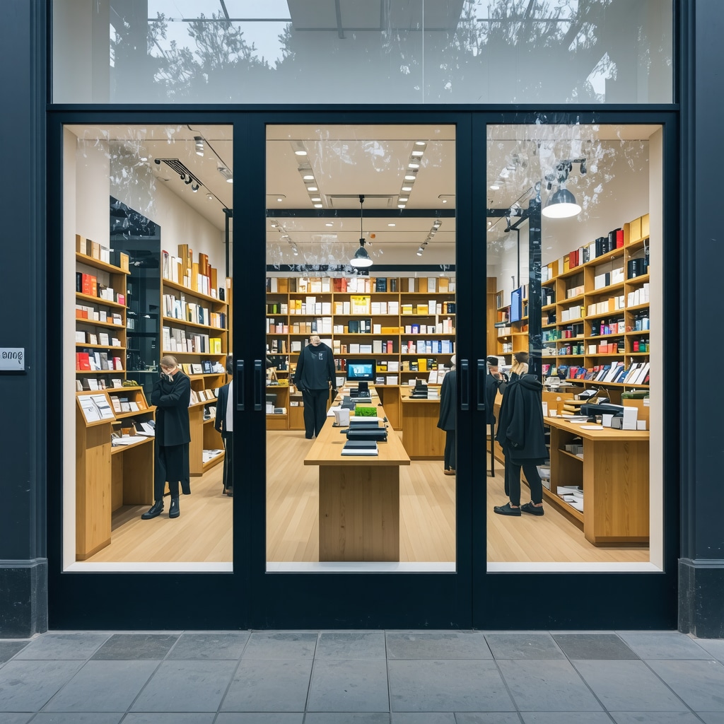 Customer using AR app to view interactive store information