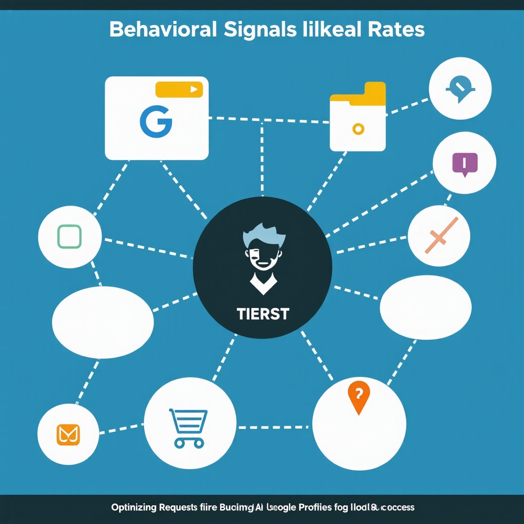 Infographic showing behavioral metrics and AI tools enhancing Google Business Profile rankings
