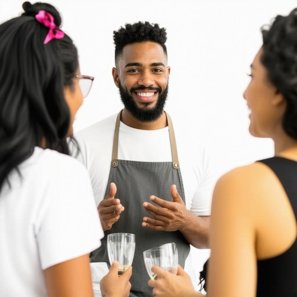 Business owner participating in a community event to enhance local SEO