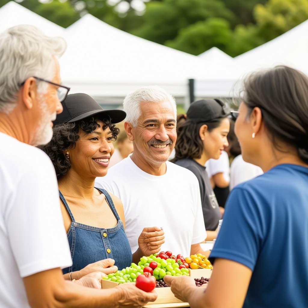 Local community event with businesses and residents collaborating
