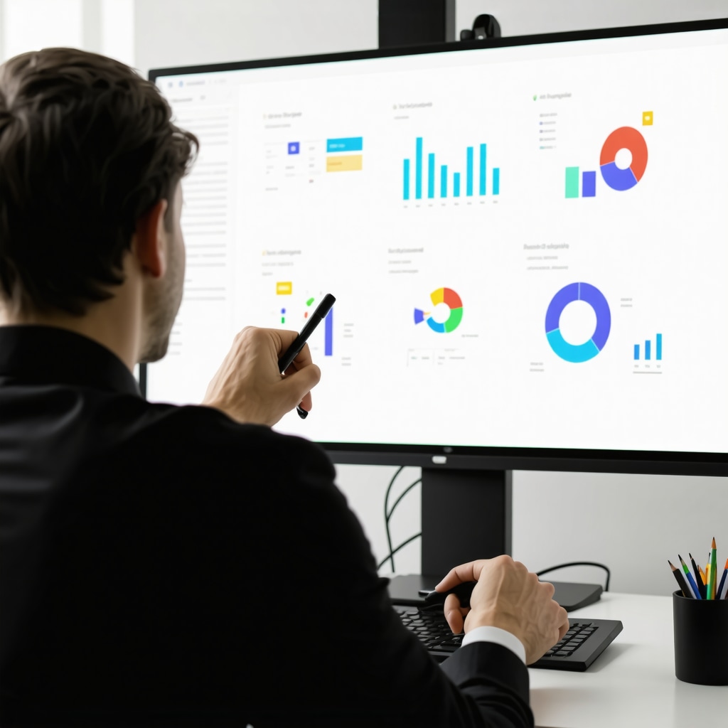 A professional reviewing local SEO performance metrics on a digital analytics dashboard.