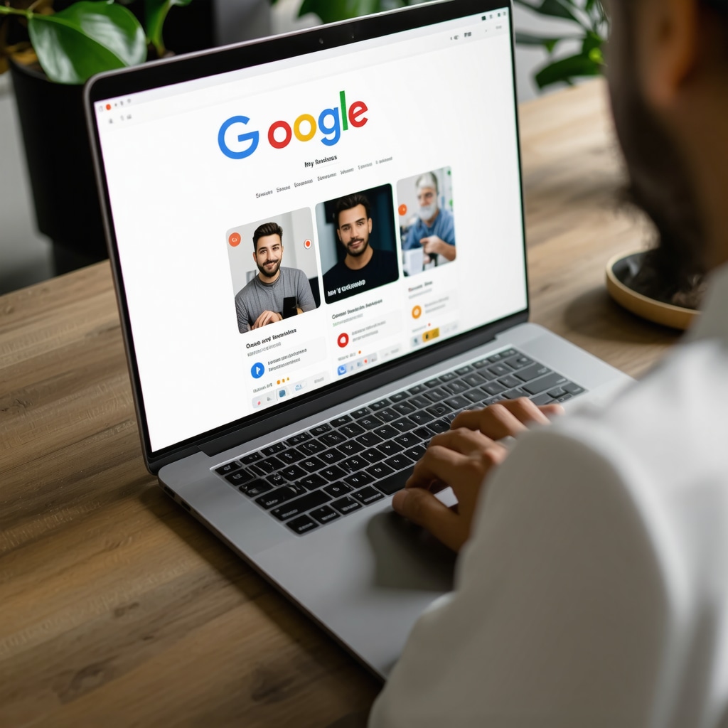 Person working on Google My Business verification on a laptop with local SEO icons.