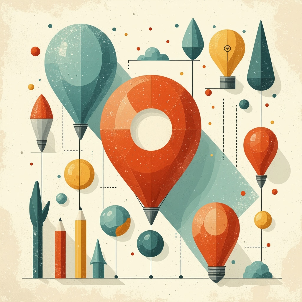 Illustration of AI, local search optimization, and Google Maps ranking factors.