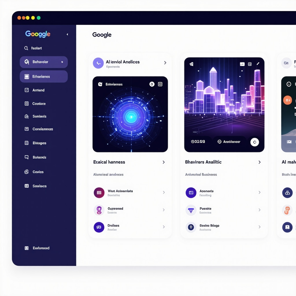 Digital interface displaying AI-generated content, behavioral analytics charts, and augmented reality elements for local SEO enhancement