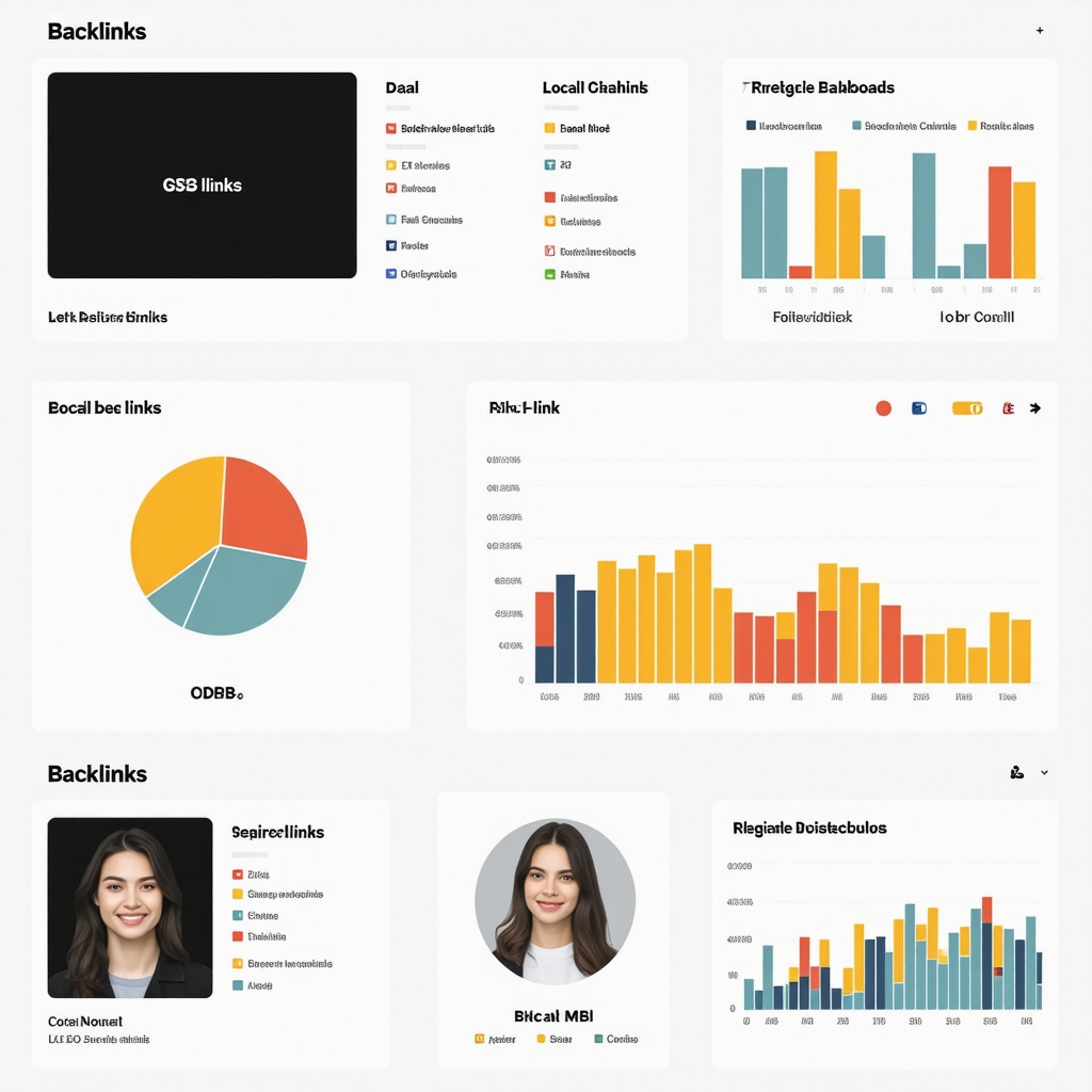 Analytics dashboard displaying backlinks and local SEO metrics for Google My Business.