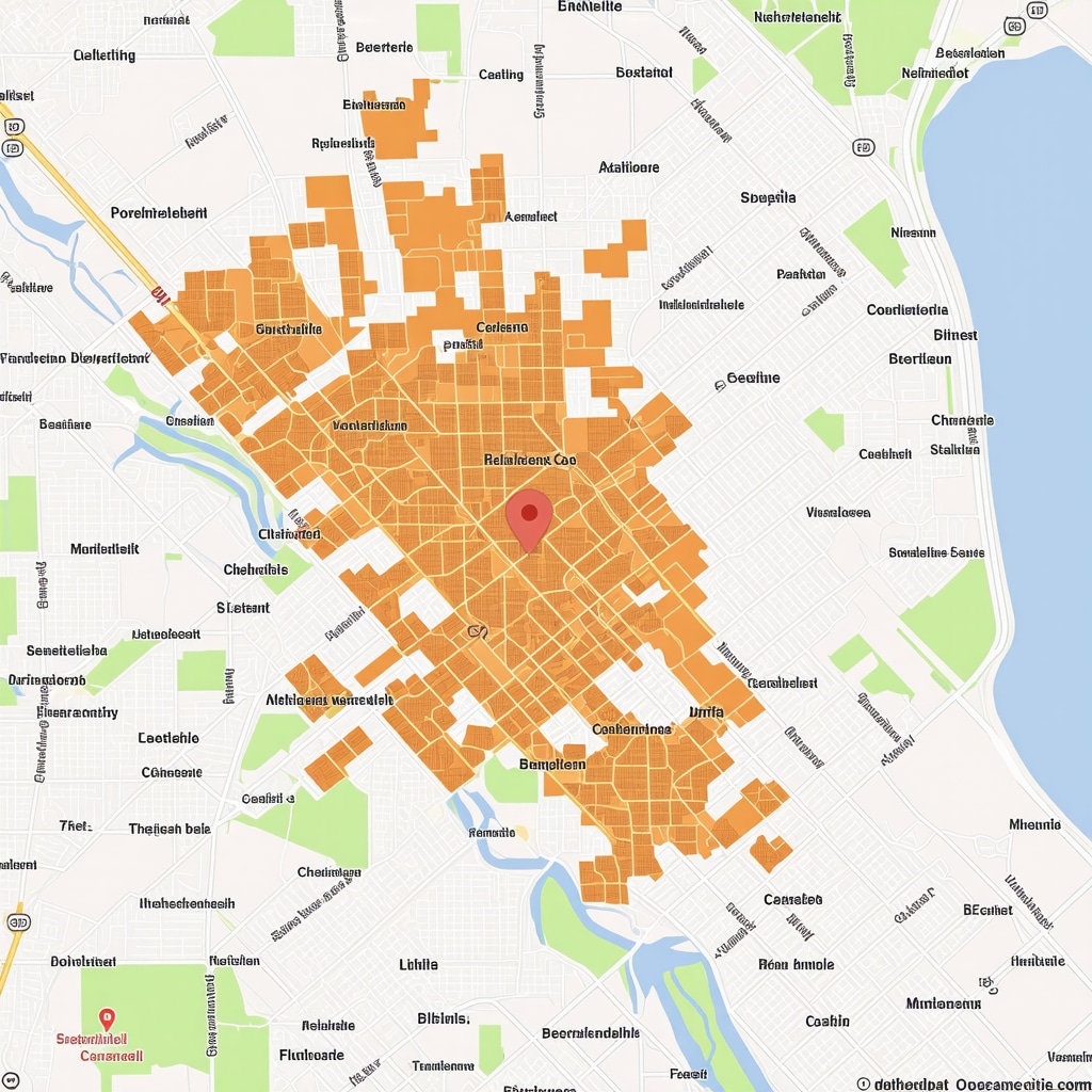 Map with neighborhood data overlays showing local marketing insights.
