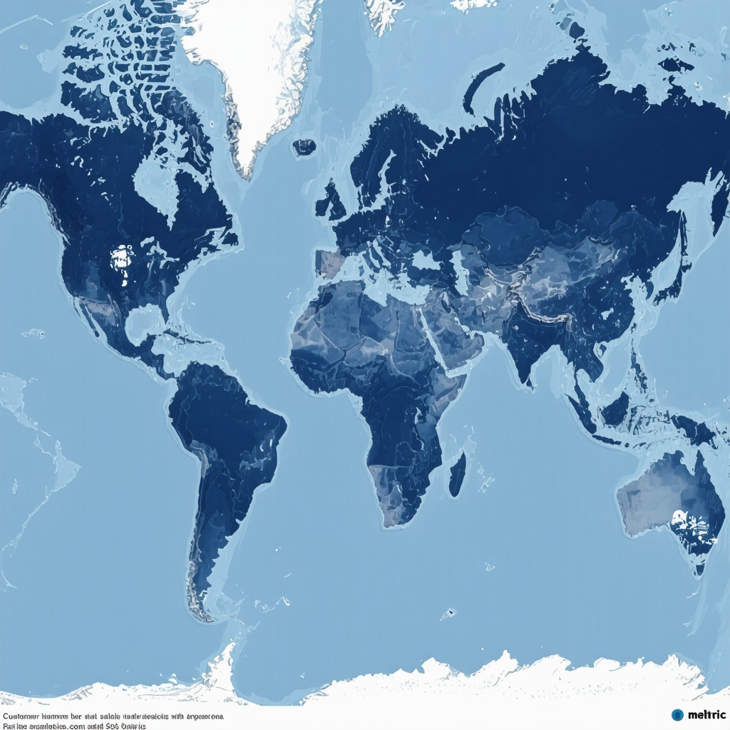 Map with customer hotspots and SEO performance indicators