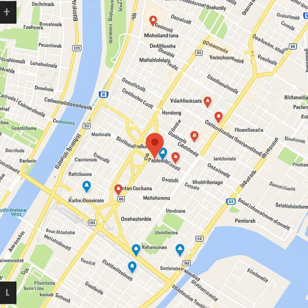 Map showing local business insights and demographic data overlays