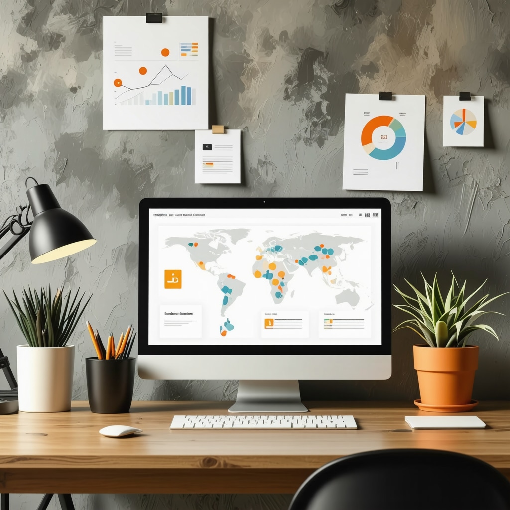 Business owner analyzing local data with digital tools for GMB optimization