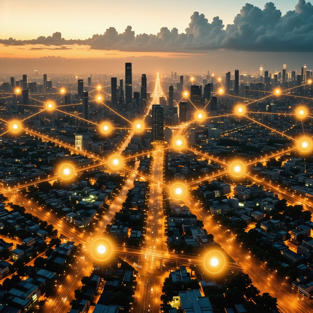 Illustration of a city map with interconnected citation points representing local SEO links.