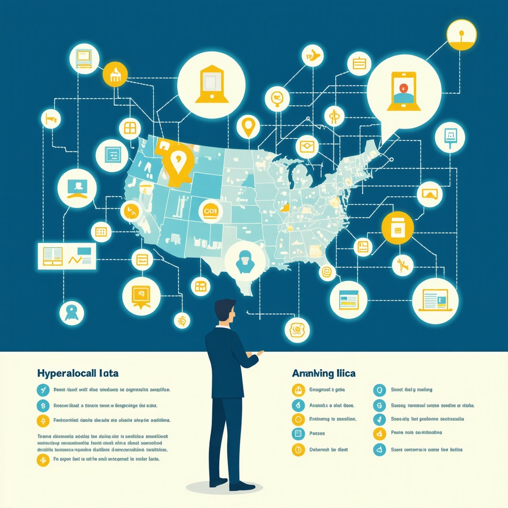 Infographic illustrating hyperlocal data analysis for local SEO optimization.