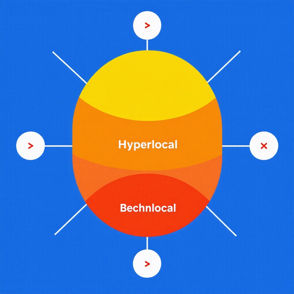 Diagram showing schema layers for neighborhood-specific local SEO