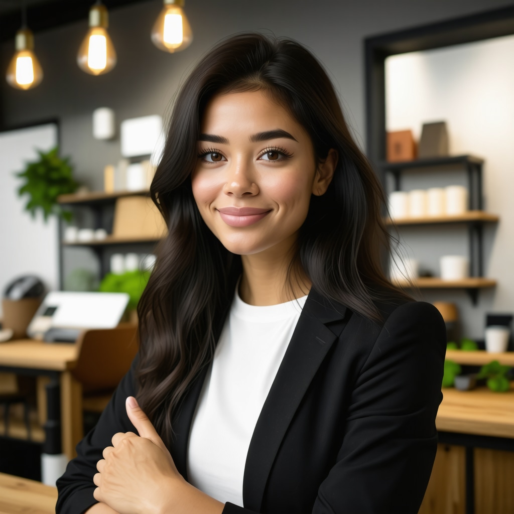 Business owner using voice and visual feedback tools to enhance local SEO