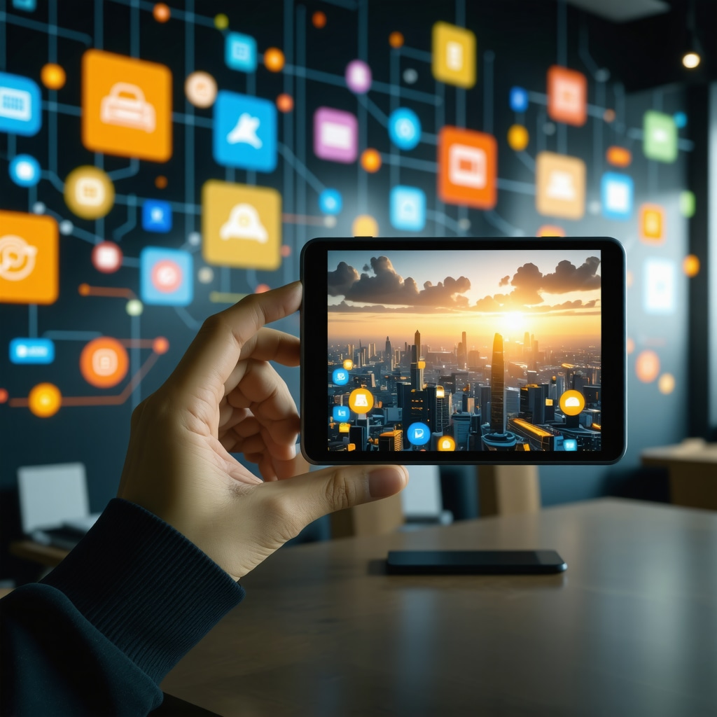 A digital marketing expert analyzing local SEO data with augmented reality tools